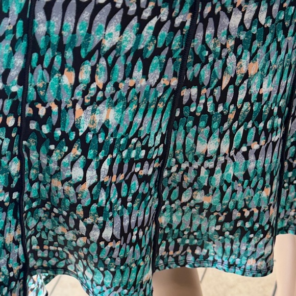 Teal and Black Sleeveless No Wrinkle Dress, Great for Travel, Medium - Picture 7 of 9